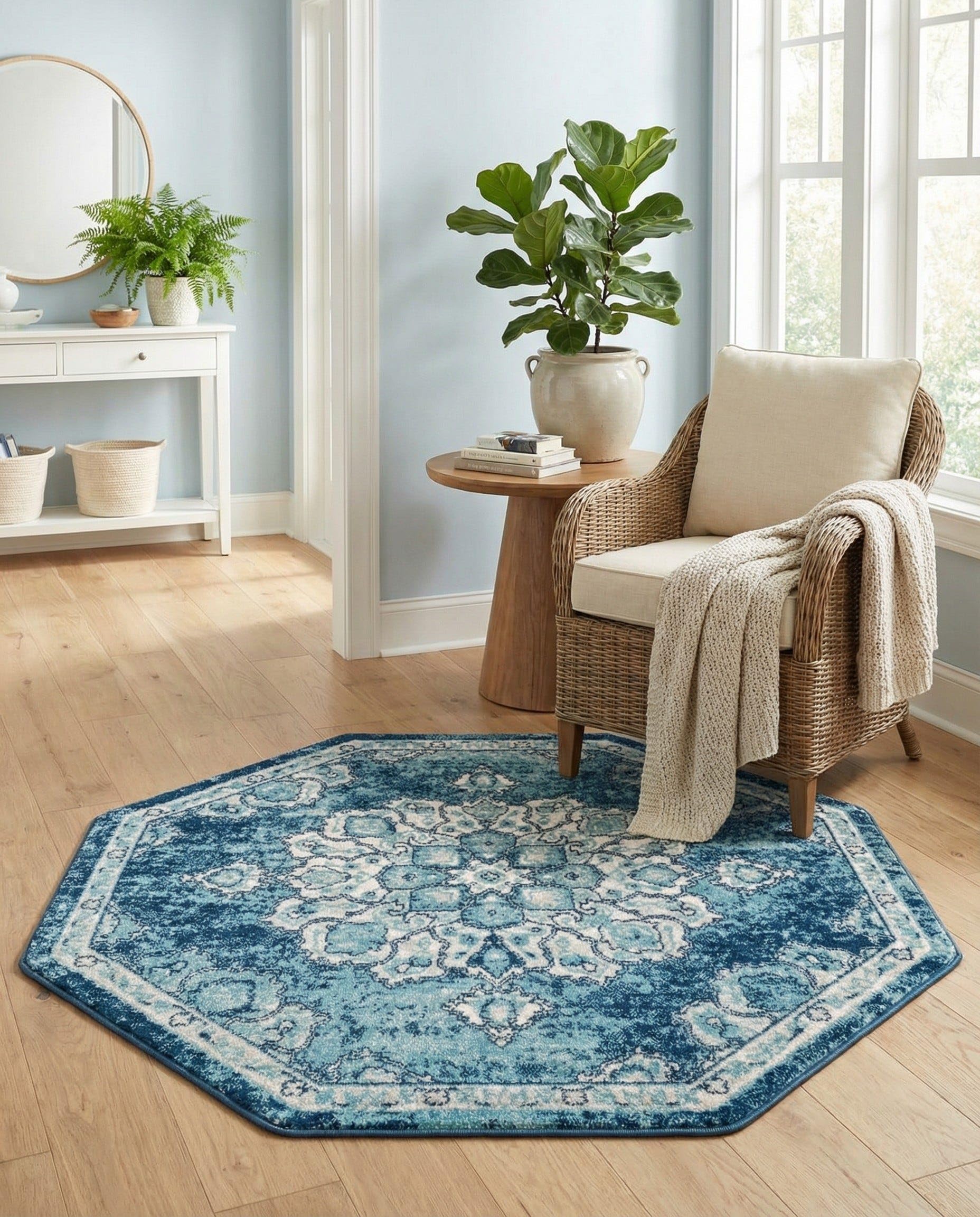 Amazon.com: Rugs.com - Parker Collection Rug – 5 Ft Octagon Navy